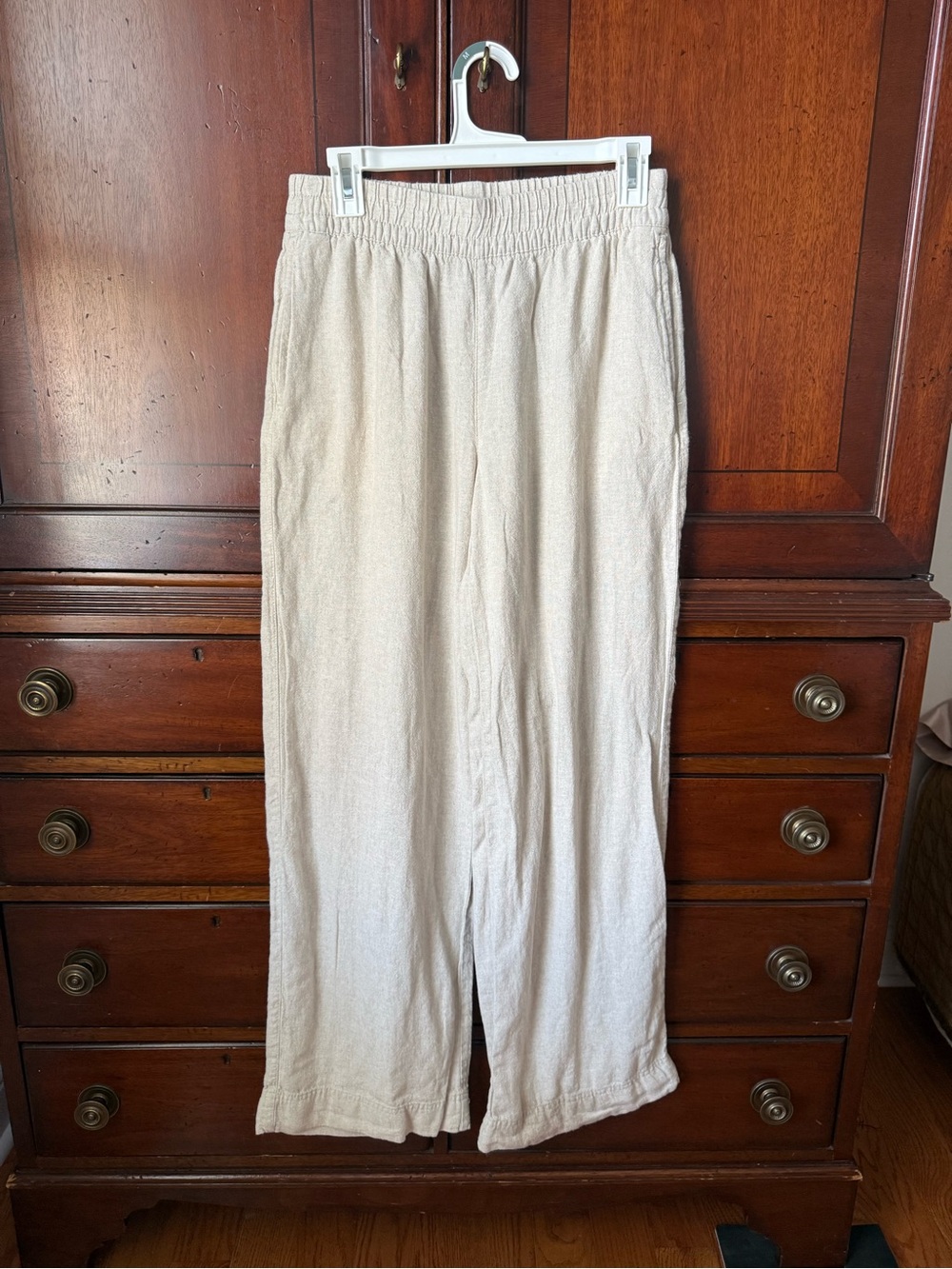 Old Navy linen Light Beige High-Rise Wide Leg Pants